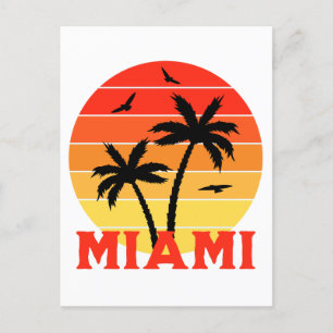 Färgfull Vintage Miami Sunset Vykort