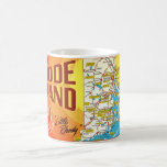 Färgfull Vintage Rhode island Karta Mugg<br><div class="desc">En vintage illustrerade karta i Rhode island,  som lades fram på mugg. Det är så färglöst!</div>