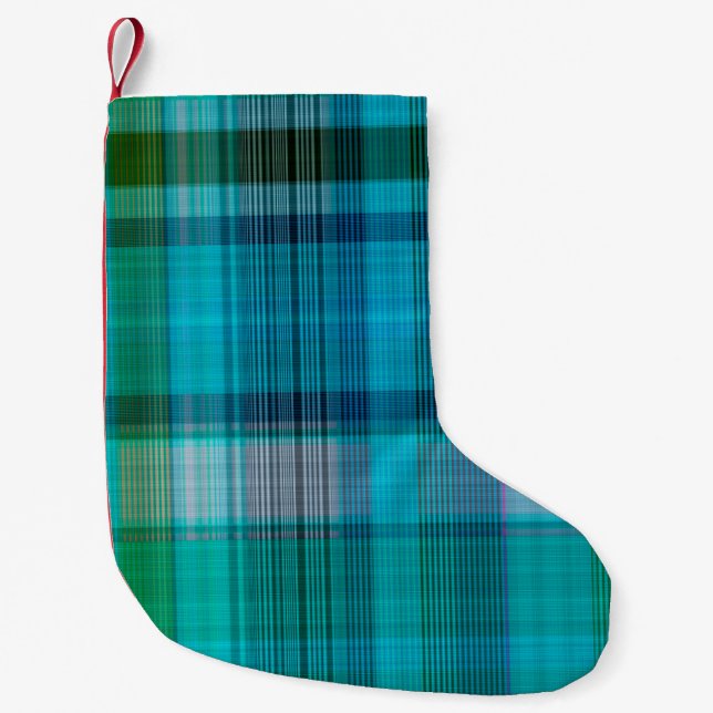 Färgfull vintermaskulin sömlös plaid struktur.  liten julstrumpa (Framsidan)