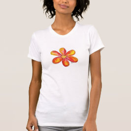 Färgfull visklik Orange och Gult blomma T Shirt
