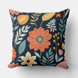 Färgfull viskös blommigt kudde