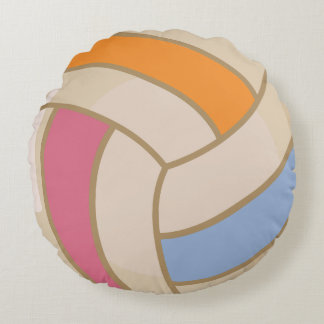Färgfull volleyball Pillow Rund Kudde