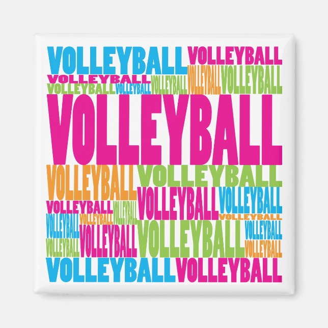 Färgfull volleyboll magnet (Framsidan)