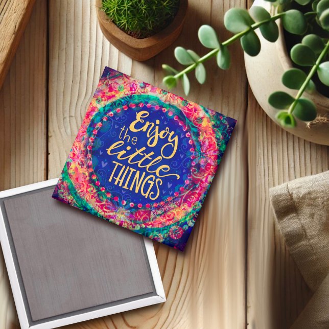 Färgfull Whimsical Boho Little Sak Inspiritivity Magnet (Skapare uppladdad)