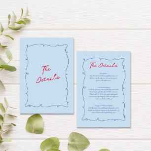 Färgfull Whimsical Gräns & Script Bröllop-informat Tilläggskort