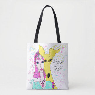 Färgfull Whimsical Greyhound Hund och Dam Tygkasse