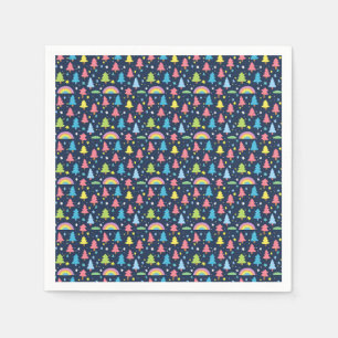 Färgfull Whimsical Träd Pappersservett