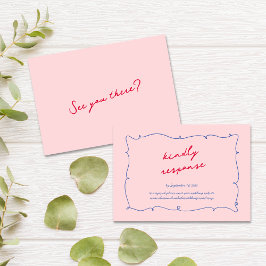 Färgfull Whimsical Vågigt Gräns & Script Bröllop OSA Kort