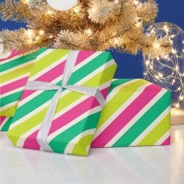 Färgfull Wide Rand Modern Juldag Grönt Red Presentpapper