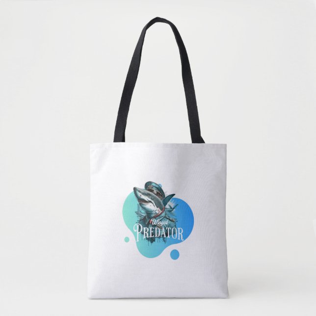 Färgfull Winged Predator Shoulder Tote Bag Tygkasse (Framsida)