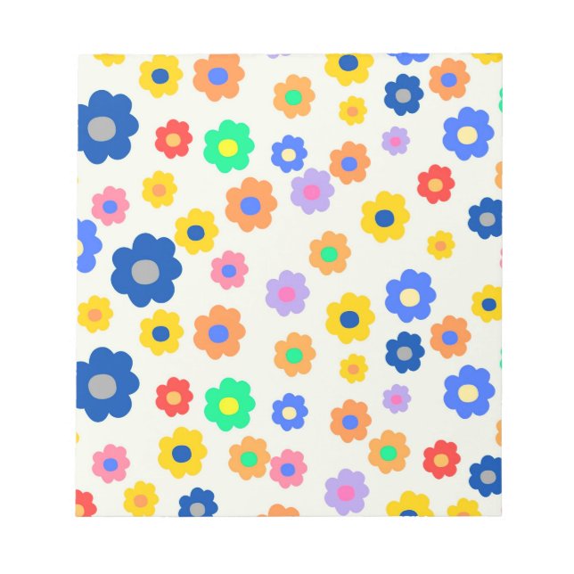 Färgfull Y2K liten blomma i Mönster Anteckningsblock (Framsida)