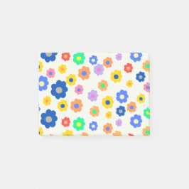 Färgfull Y2K liten blomma Whimsical Mönster Post-it Block