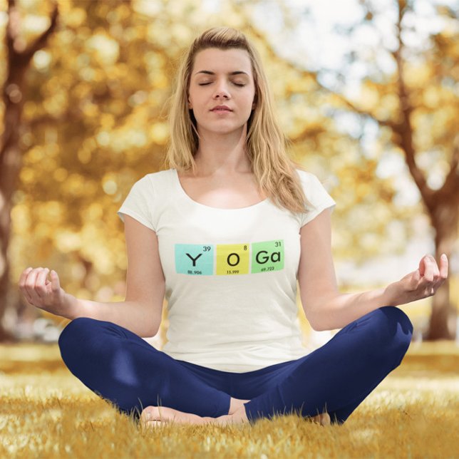 Färgfull Yoga Chemical Inslag Symbol Tröja (Yoga Tee)