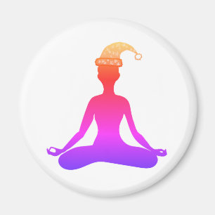 Färgfull Yoga nyår Hat Magnet