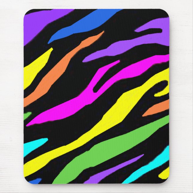 Färgfull Zebra mönstrad - mousserande Musmatta (Framsidan)