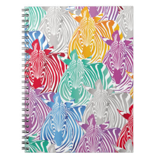 Färgfull zebra, sömlös mönster. Vild djurtext Anteckningsbok