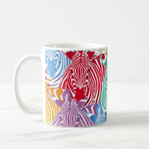 Färgfull zebra, sömlös mönster. Vild djurtext Kaffemugg