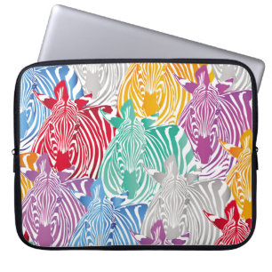 Färgfull zebra, sömlös mönster. Vild djurtext Laptop Fodral