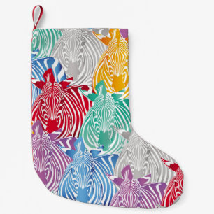 Färgfull zebra, sömlös mönster. Vild djurtext Liten Julstrumpa