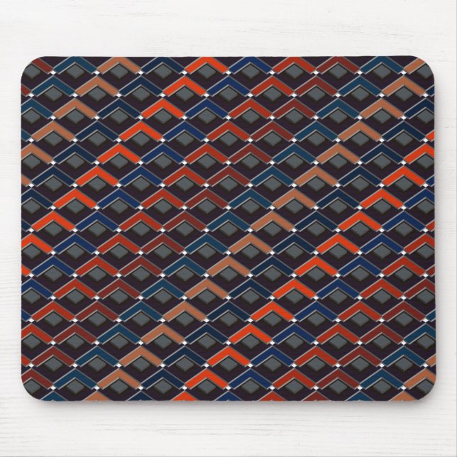Färgfull zigzag Karo-step Mouse Pad Musmatta (Framsidan)
