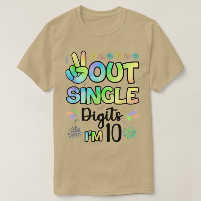 Färgfulla 10:e födelsedlarna 10 år gamla t shirt (Design framsida)