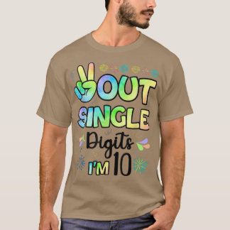 Färgfulla 10:e födelsedlarna 10 år gamla t shirt