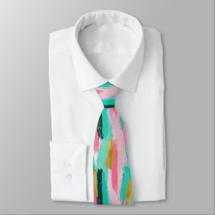 Färgfulla Abstrakter Brushstrokes - Mint & Rosa (4 Slips