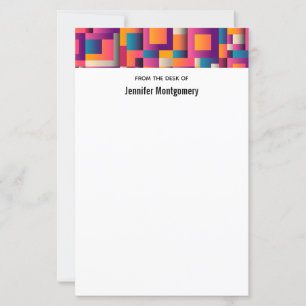 Färgfulla Abstrakter Kvadratisk och figuranpassad