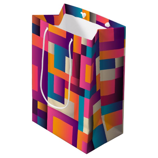 Färgfulla Abstrakter Kvadratisk och figuranpassad (Framsidan Vinklad)