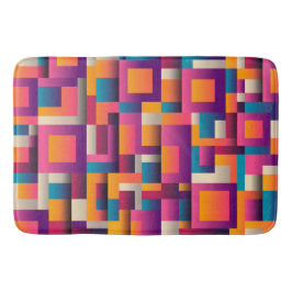 Färgfulla Abstrakter Kvadratisk och figuranpassad Badrumsmatta