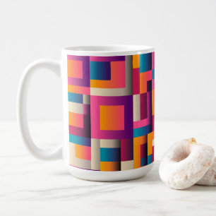 Färgfulla Abstrakter Kvadratisk och figuranpassad Kaffemugg