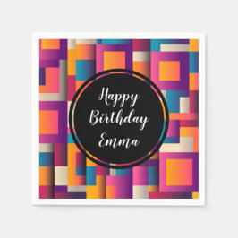 Färgfulla Abstrakter Kvadratisk och figuranpassad Pappersservett