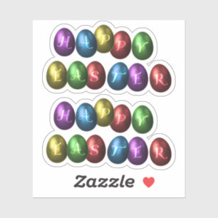 Färgfulla ägg från Glad påsk Klistermärken