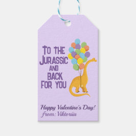 Färgfulla ballonger dino-ungar Alla hjärtans skola Presentetikett