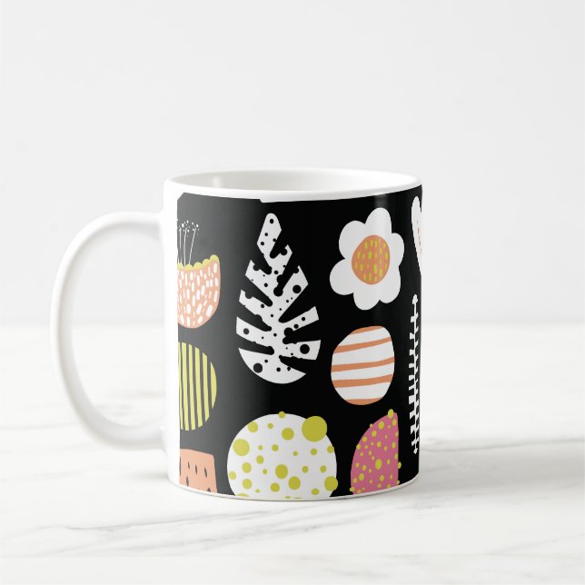 Färgfulla barn av abstrakt sömlös mönster. kaffemugg (Vänster)