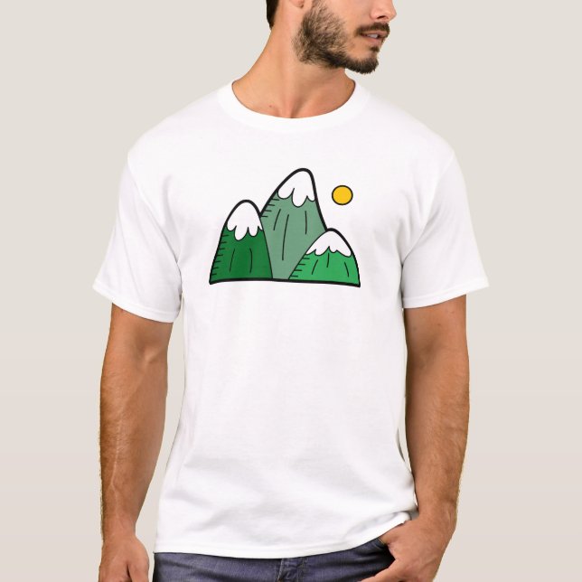 Färgfulla bergsberg Manar T Shirt (Framsida)