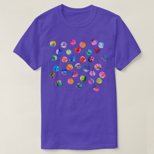 Färgfulla Bläck-punkter med flera färger T Shirt (Design framsida)
