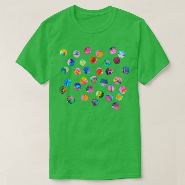 Färgfulla Bläck-punkter med flera färger T Shirt (Design framsida)