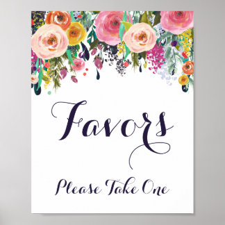 Färgfulla blommor - favoriter - ta ett tecken poster