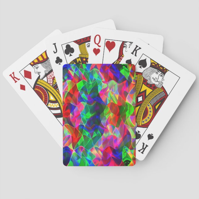 Färgfulla böjda trianglar eller färgad. casinokort (Baksidan)