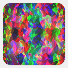 Färgfulla böjda trianglar eller färgader. fyrkantigt klistermärke