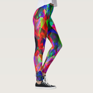Färgfulla böjda trianglar eller färgader. leggings