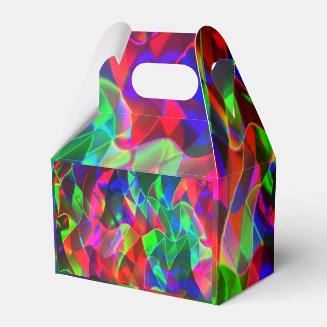 Färgfulla böjda trianglar eller färgader. presentaskar (Framsidan Sidan)