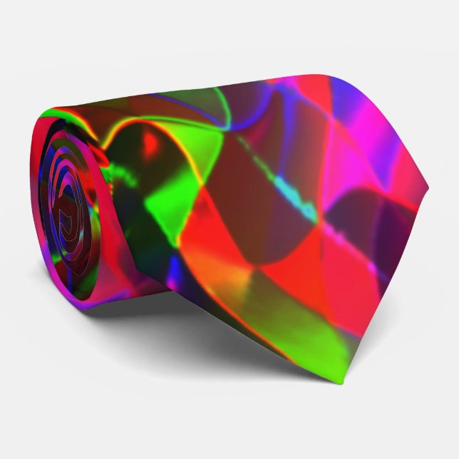 Färgfulla böjda trianglar eller färgader. slips (Rullad)