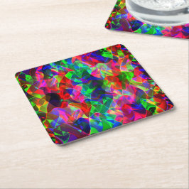 Färgfulla böjda trianglar eller färgader. underlägg papper kvadrat