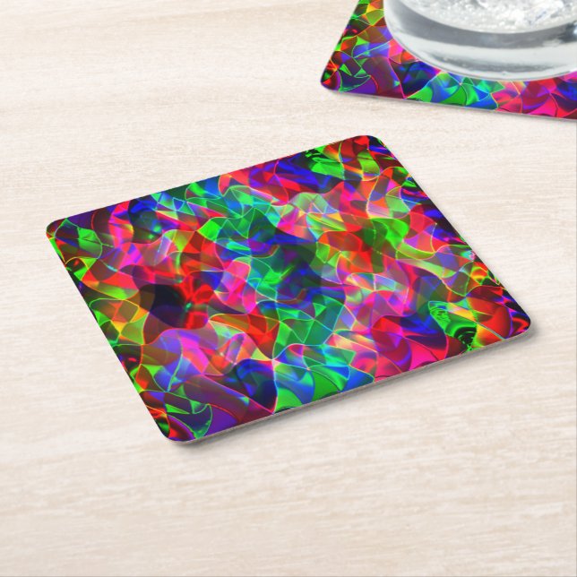 Färgfulla böjda trianglar eller färgader. underlägg papper kvadrat (Vinklad)