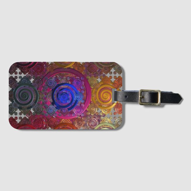 Färgfulla cirkulära resväskor bagagebricka (Framsida horisontal)