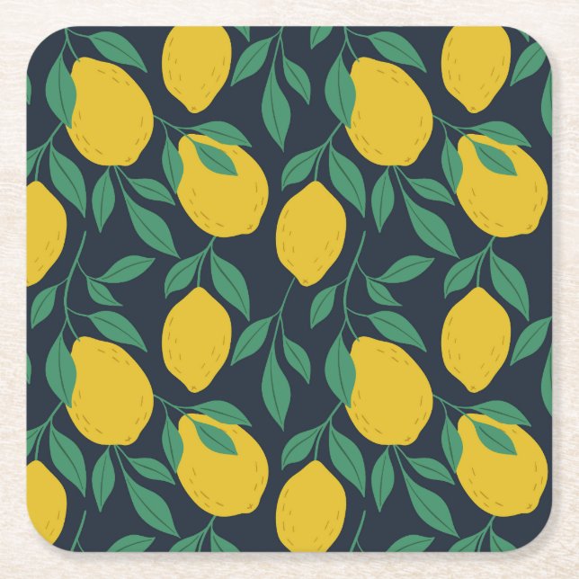 Färgfulla citroner: Hand plockade Vibrance. Underlägg Papper Kvadrat (Framsidan)