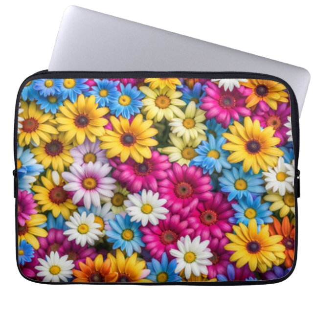 Färgfulla Daisy #55 - Laptop Fodral (Framsidan)