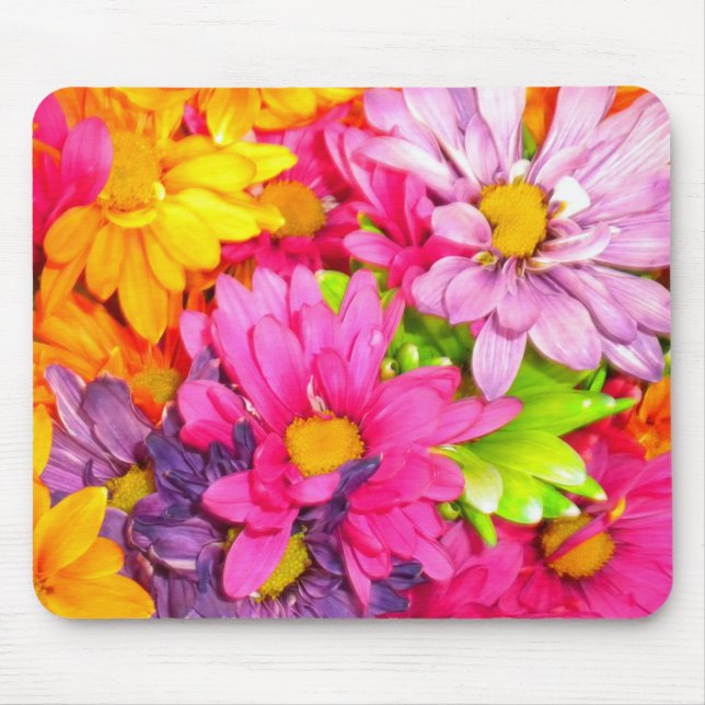 Färgfulla Daisy Mousepad Musmatta (Framsidan)